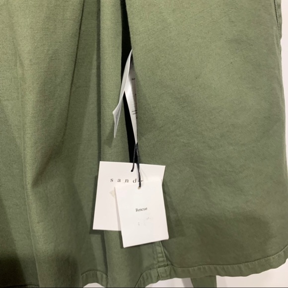 Sandro Bari Twill Field Jacket Belted Army Green Khaki Green Small - Picture 9 of 16